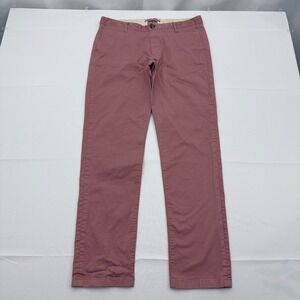 Proper Cloth Chino Casual Pants Men's 34x31 Cotton Stretch Twill Flat Front Pink